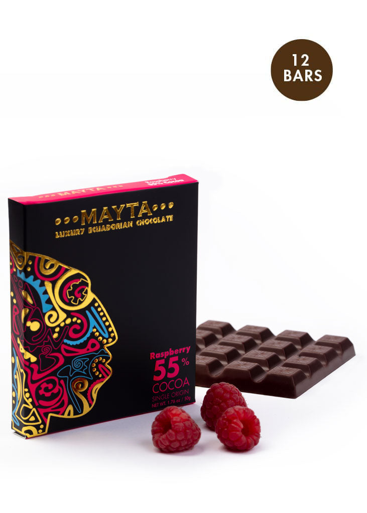 Products 55% Raspberry Luxury Dark Chocolate  | Blooming Emotions