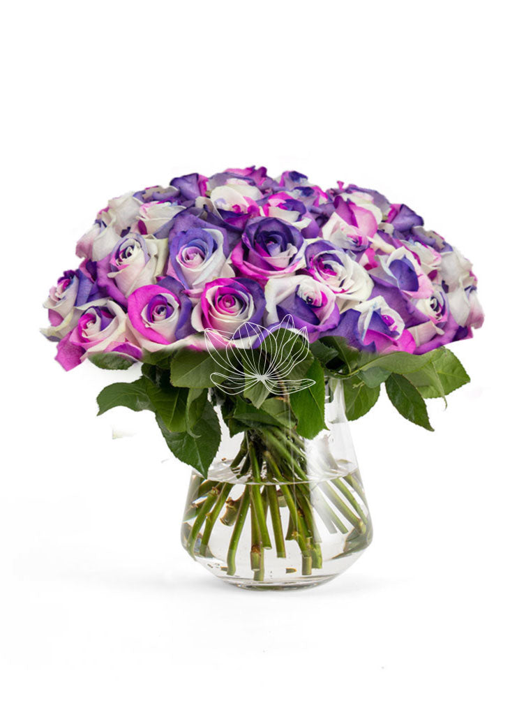 Berry Tinted Long Stem Roses | Online Gift Flowers | Blooming Emotions ...