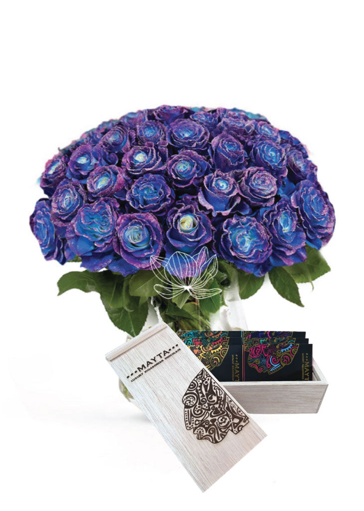 Light Blue Roses Chocolate
