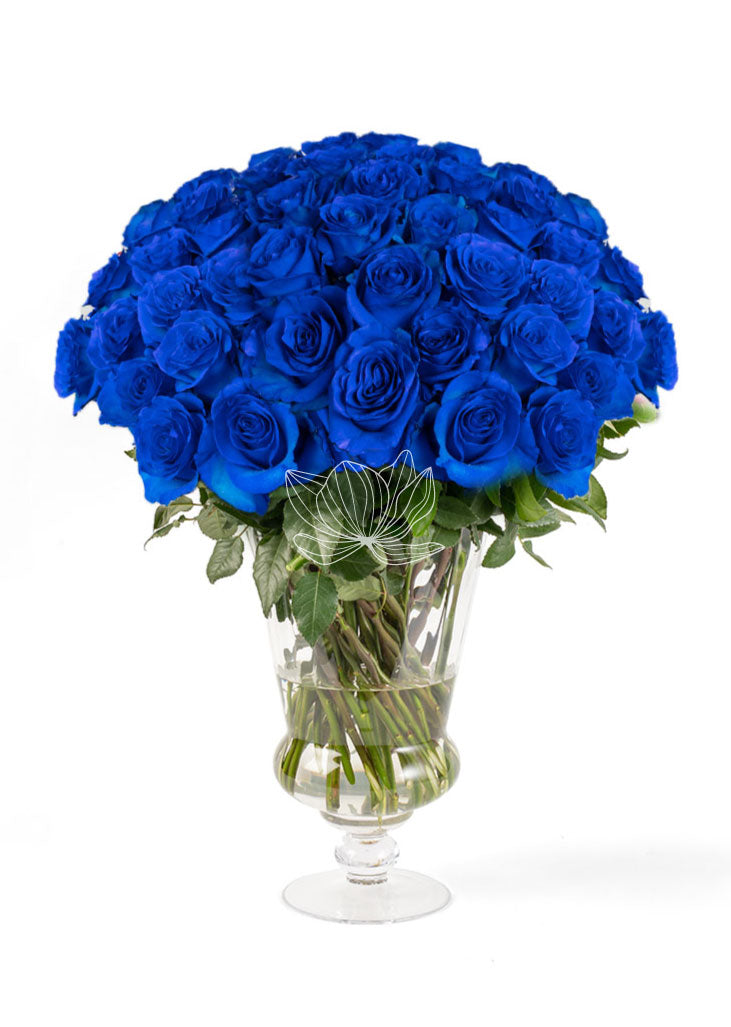 Blue Tinted Long Stem Roses | Blue Flower Bouquet | Blooming Emotions ...