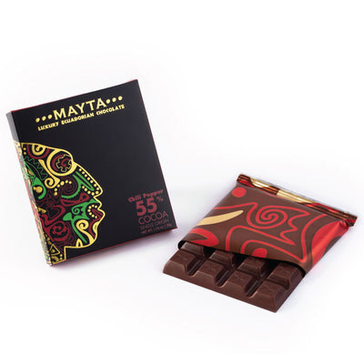 55% Chili Luxury Dark Chocolate (Pack of 12) | Blooming Emotions