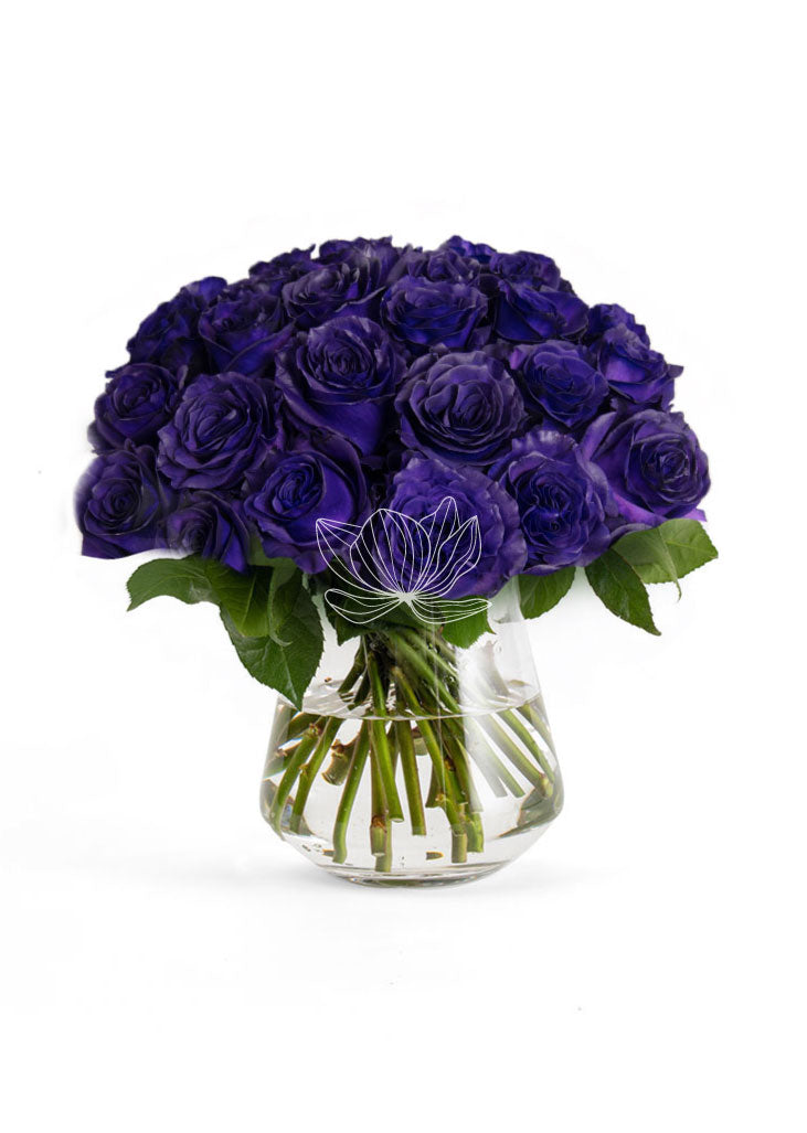 Bouquet Of Dark Purple Roses