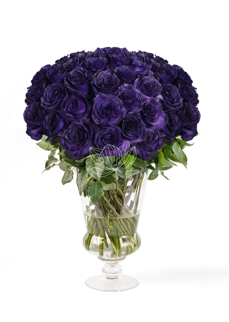 Bouquet Of Dark Purple Roses
