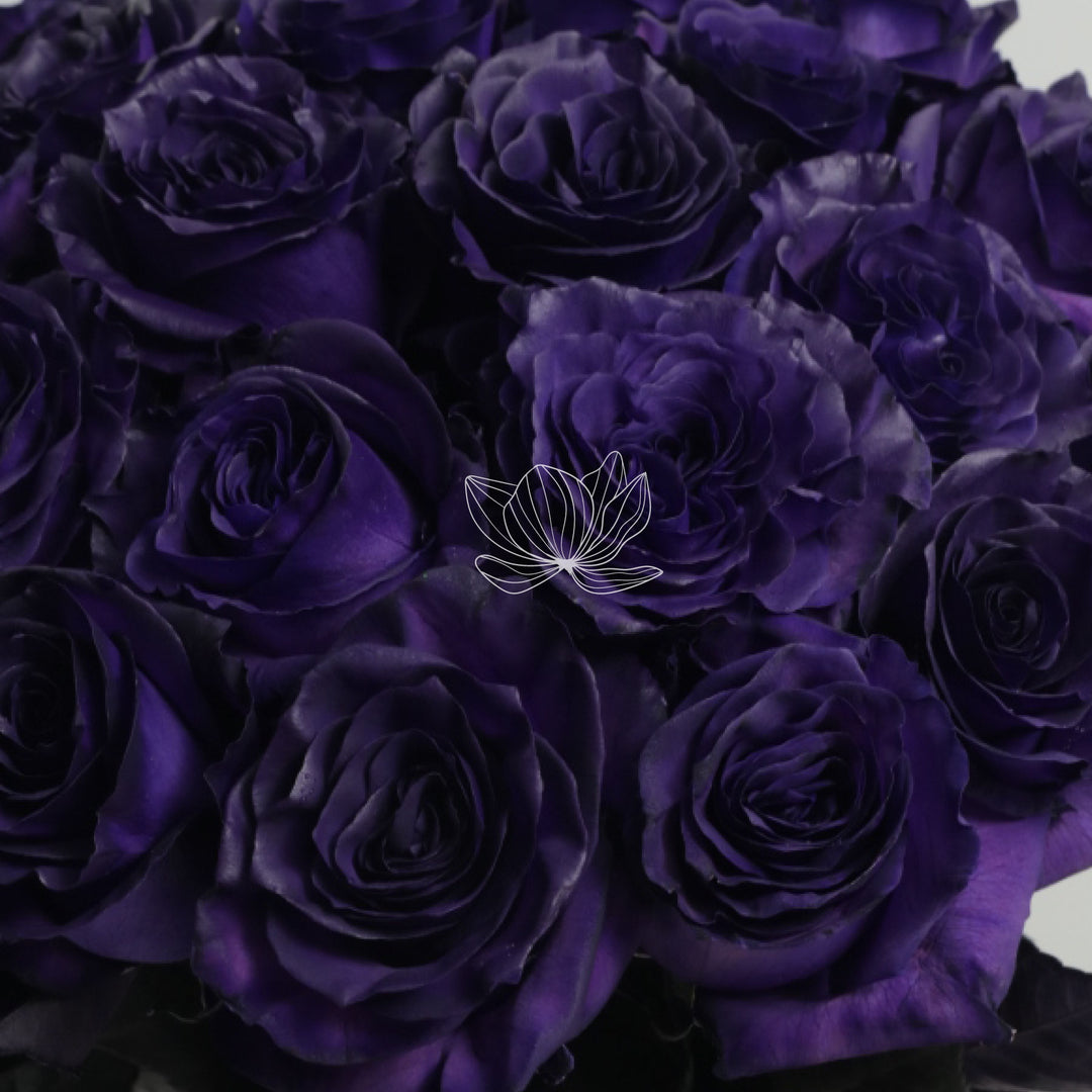 Bouquet Of Dark Purple Roses