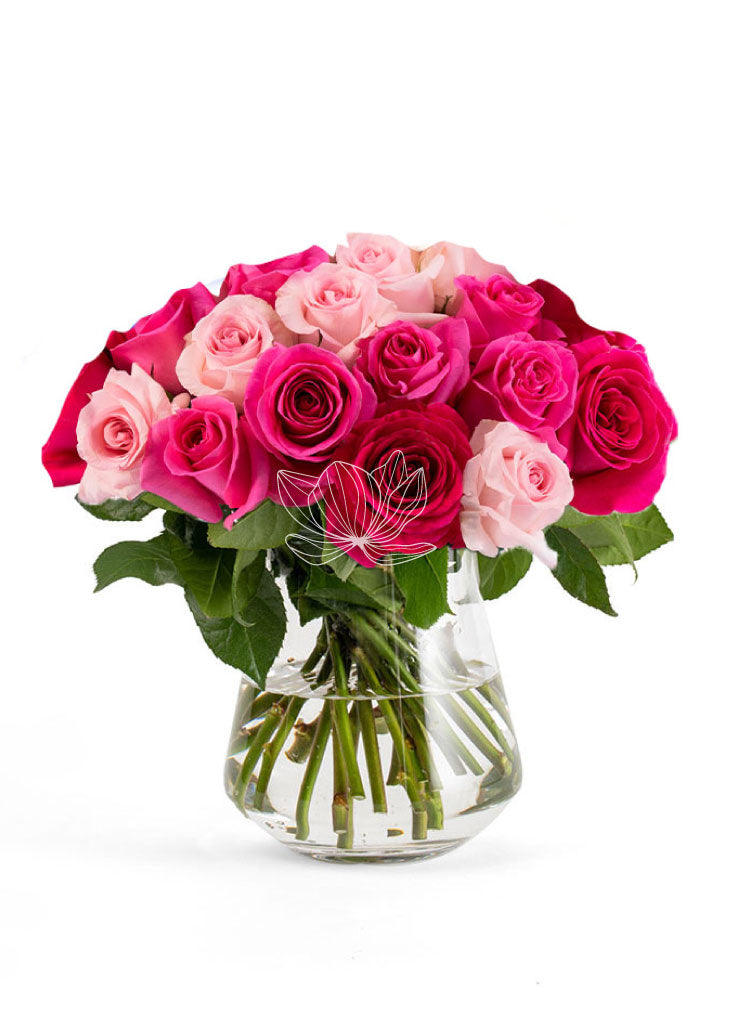 Cream-Peach-Pink Long Stemmed Roses | Blooming Emotions