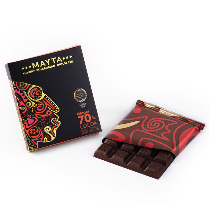 70% Ginger Luxury Dark Chocolate | Chocolate Pack | Blooming Emotions