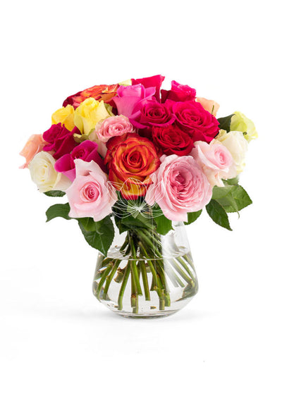 Multicolor Long Stemmed Roses | Blooming Emotions