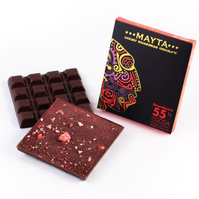 55% Strawberry Luxury Dark Chocolate | Blooming Emotions